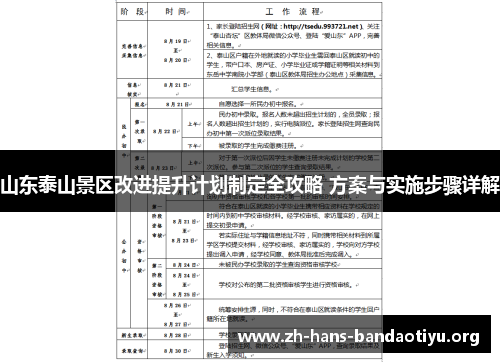 山东泰山景区改进提升计划制定全攻略 方案与实施步骤详解