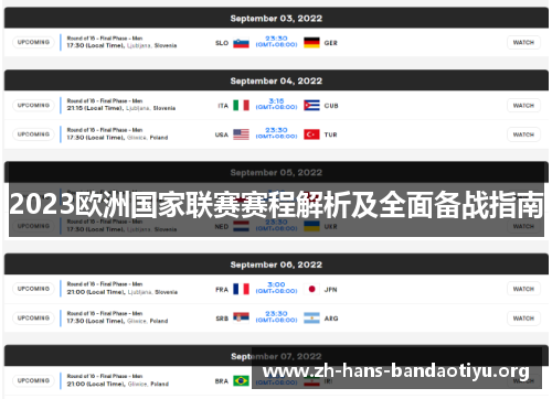 2023欧洲国家联赛赛程解析及全面备战指南